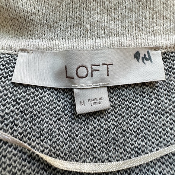 LOFT | NWOT RELAXED WINDOW PANE COTTON SWEATER BLAZER OPEN FRONT | MEDIUM - Picture 9 of 10